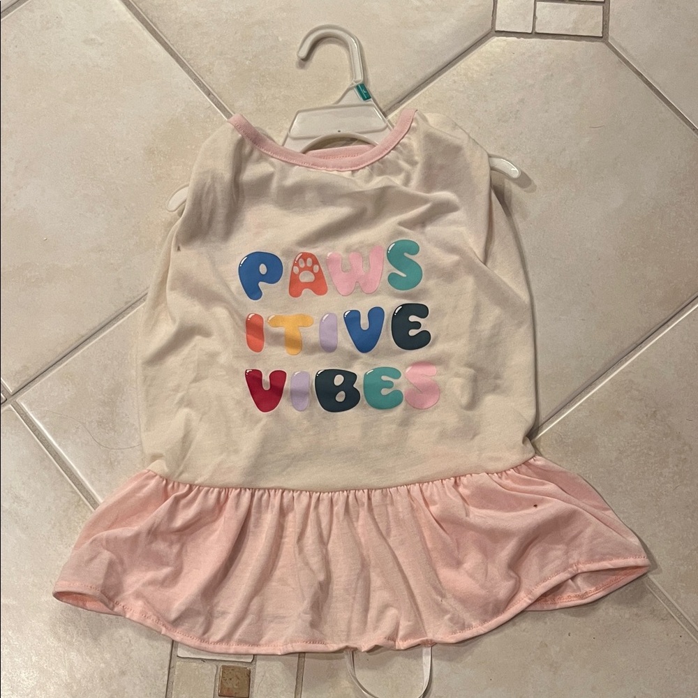 Top Paw Cream and Pink Dog Dress